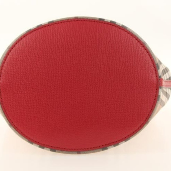 NEW Burberry Bucket Leather Haymarket bag REVERSIB - Picture 2 of 6